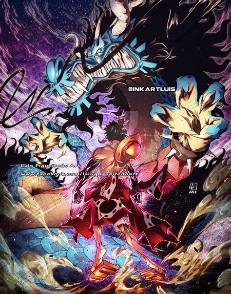 Kaido Dragon Transformation blue vs Luffy color co by https://www.deviantart.com/marvelmania on ...