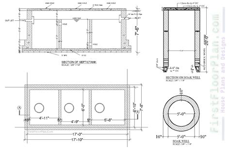 Septic Tank Design 3 Chambers With Dimension - Design Talk