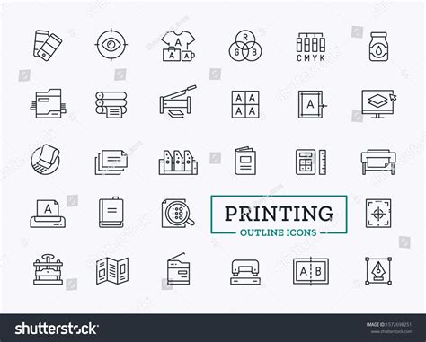 Symbols for typography. Vector outline icons for printing industry. #Ad , #Paid, #Vector# ...