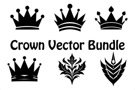 Silhouette of Crown Vector Set Bundle Graphic by amazinart · Creative Fabrica