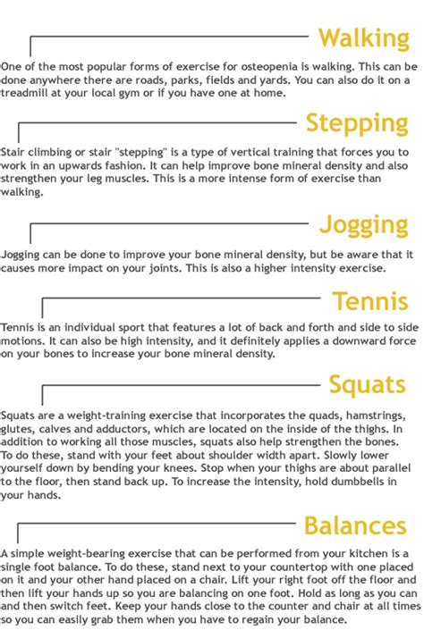 Osteopenia Exercises - Weight-Bearing Exercises for Osteopenia ~ Weight Down