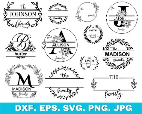 Family Name Monogram SVG Bundle, Monogram SVG, Split Monogram Svg, Family Svg, Family Sign Svg ...