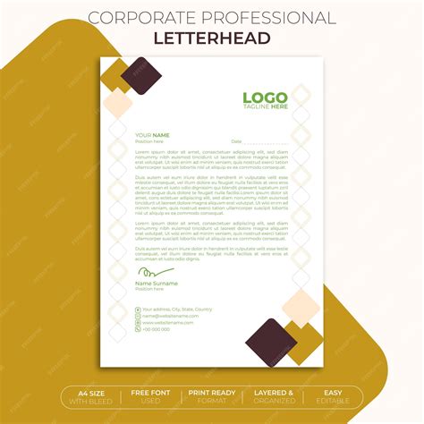 Premium Vector Letterhead Template Corporate Modern Business