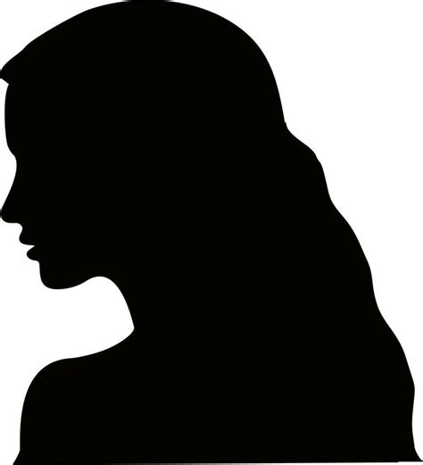 The Silhouette Of A Womans Head Is Shown In Black On A White Background