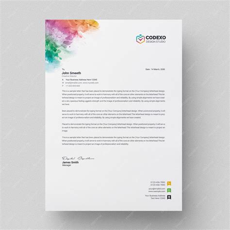 Premium Psd Colorful Letterhead Template