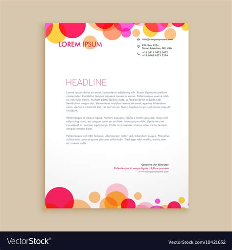 Stylish Colorful Business Letterhead Design Vector Image