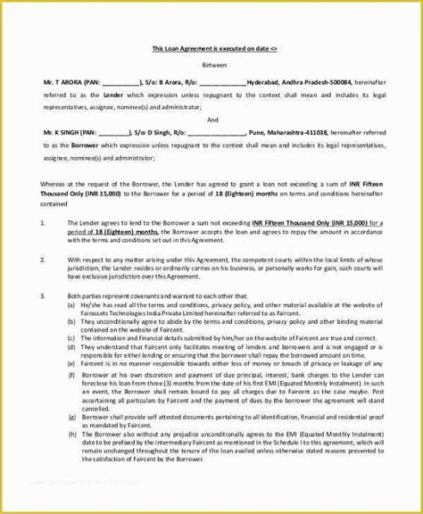 Free Template For Loan Agreement Between Friends Of Download Personal Vrogue Co