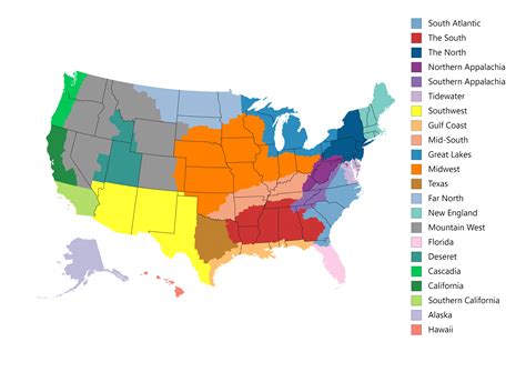 Usa Map With Regions Labeled United States Map