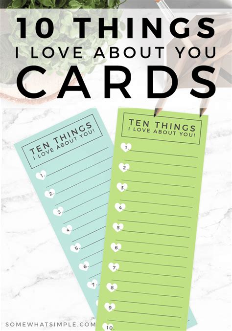 Free Fathers Day Card 10 Things I Love About You