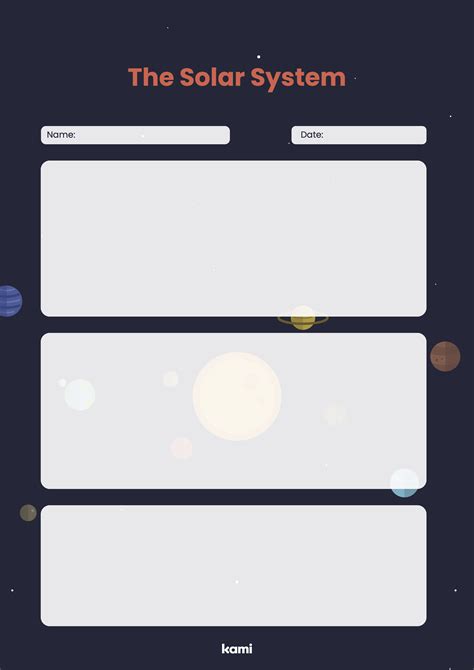 Solar System Worksheet Blank For Teachers Perfect For Grades 10th