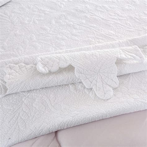 Brandream White Quilts Set Queen Size Bedspreads Farmhouse Bedding 100