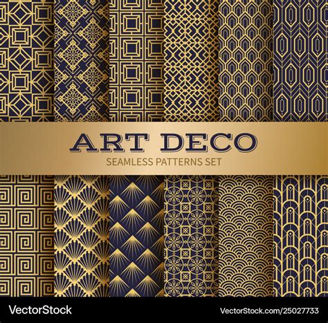 Art Deco Seamless Pattern Luxury Geometric Vector Image