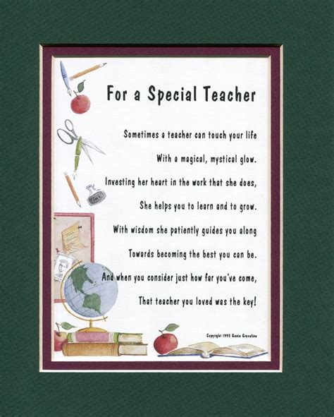 Teacher Thank You Poem Teacher Graduation Teacher Graduation T