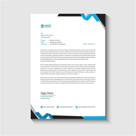 Premium Vector Corporate Letterhead Design