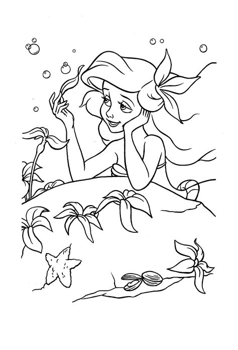 The Pretty Ariel To Color The Little Mermaid Coloring Pages For Kids