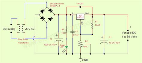 Variable Regulated Power Supply Ic Lm317 Theorycircuit Do It