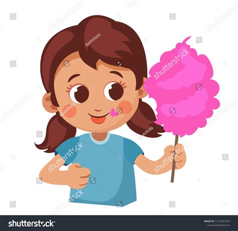 Girl Eating Lollipop Clipart