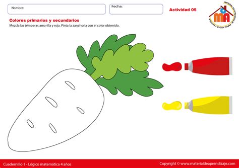 Dibujos Para Colorear Con Colores Primarios Y Secundarios Para Niños