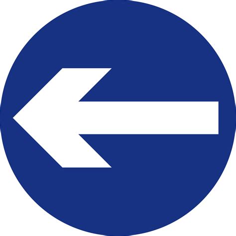 Mauritius Road Signs Mandatory Sign Left Turn Only Svg Guri In London