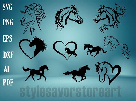 Horse Silhouette Horse Svg Horseshoe Svg Horse Head Svg Etsy Australia