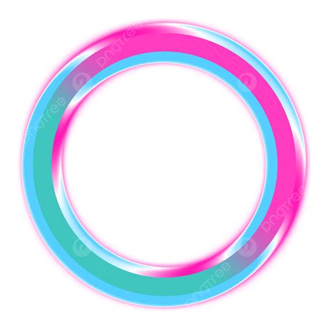 Pink Blue Neon Border Effect Circle Vector Circle Pink Circle Neon