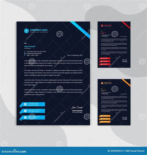 Professional Corporate Business Modern Colorful Letterhead Vector