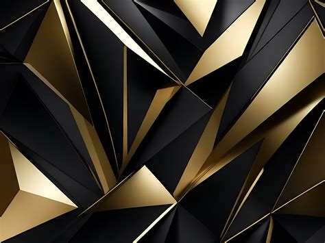 Modern Geometric Abstract Gold Black Futuristic Background Elegant