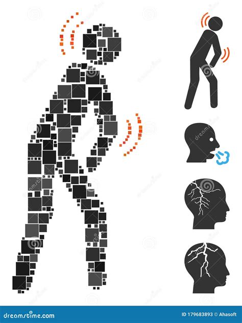 Square Parkinson Disease Icon Vector Collage Stock Vector