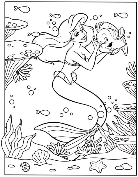 Disney Princess Ariel Coloring Pages 10 Free Pdf Printables Printablee