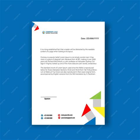 Premium Vector Corporate Letterhead Template Design