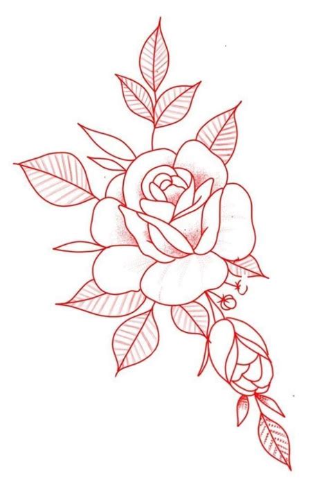 Common Small Rose Tattoo Stencil That Has Deep Meaning Rose Drawing