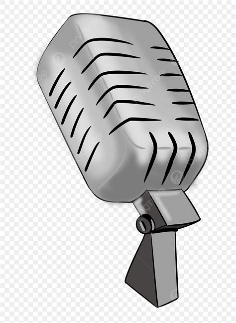 Microphones Clipart Vector Gray Minimalist Microphone Illustration