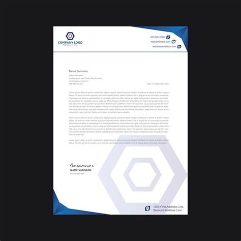 Premium Vector Letterhead Design Template Corporate Letterhead