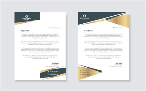 Gold Luxury Letterhead Design Template For Company Stationery Design