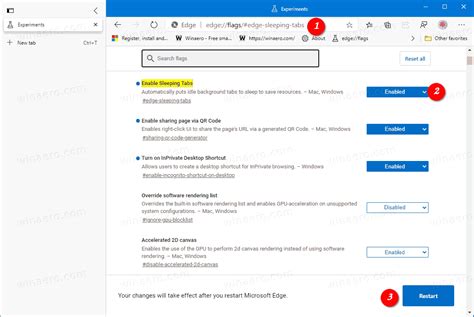 Enable Or Disable Sleeping Tabs In Microsoft Edge