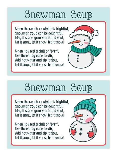 Free Printable Snowman Soup