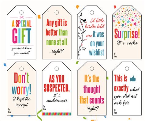 Funny Gift Tags Printable