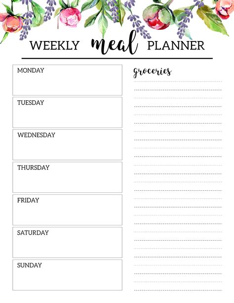 Printable Meal Plans