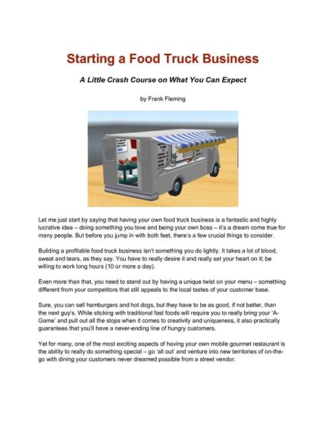 Food Truck Business Plan Template Sample Pages Black Box Business Plans