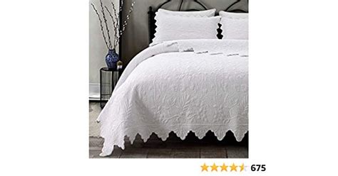 Brandream White Quilts Set Queen Size Bedspreads Farmhouse Bedding 100