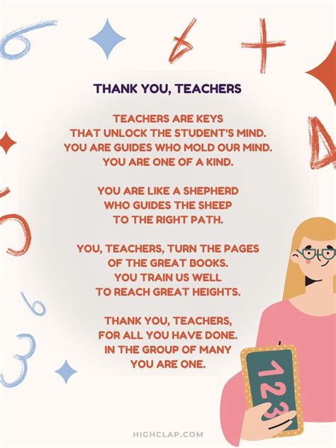 Teacher Appreciation And Thank You Poems Best Teachers Day Quotes