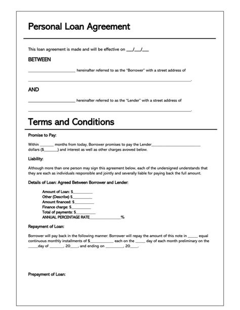 Free Loan Agreement Templates Forms Word PDF