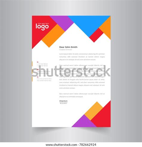 Elegant Colorful Letterhead Design Template Stock Vector Royalty Free