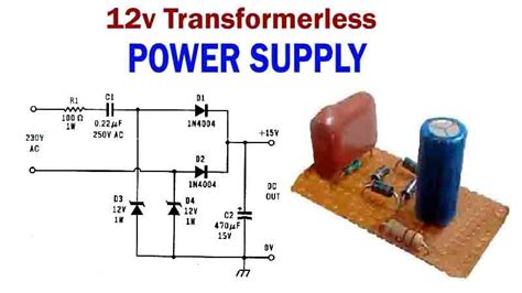 12v Transformerless Power Supply Circuit Diagram Tronicspro