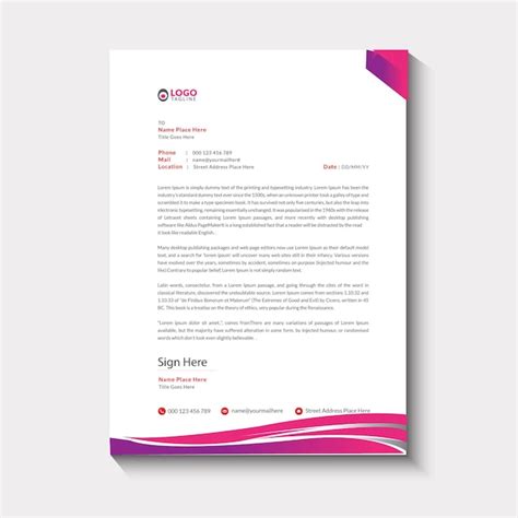 Premium Vector Business Letterhead Design