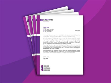 Purple Color Letterhead Design By Shah Alam On Dribbble