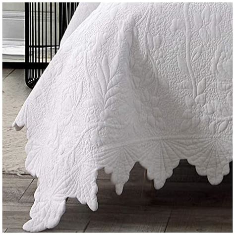 Brandream White Quilts Set Queen Size Bedspreads Farmhouse Bedding 100