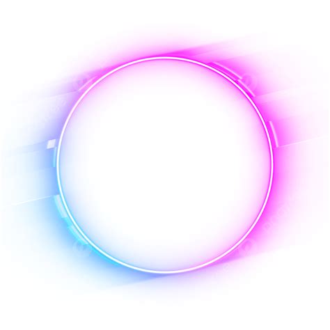 Pink Blue Neon Border Cyber Circle Frame Neon Neon Border Border Png