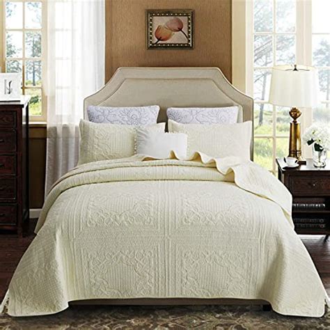 Brandream Luxury Farmhouse Bedding Set Queen Size Bedspread Cotton