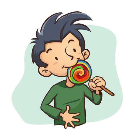 Boy Eating Lollipop Candy Stock Illustrations 241 Boy Eating Lollipop